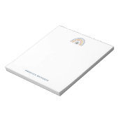 Sanftes Neutrales Boho-Regenbogen-Herz Notizblock (Rotiert)