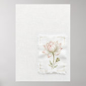 Sanftes neutrales botanisches Blumenposter Poster (Vorne)