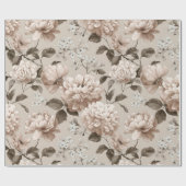 Sanftes Neutrales Rosa Beiges Blumenmuster Geschenkpapier (Flach)