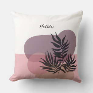 Sanftes Pastell-Rosa Abstrakte Tropen Kissen