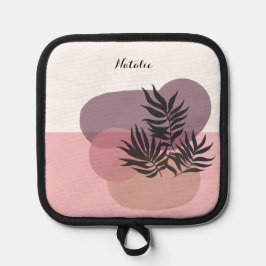 Sanftes Pastell-Rosa Abstrakte Tropen Topflappen