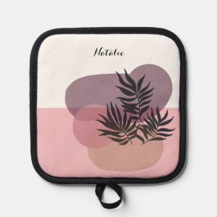 Sanftes Pastell-Rosa Abstrakte Tropen Topflappen