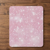 Sanftes Pastellrosa Funkelnde Sternen Schimmer Gla Mousepad