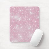 Sanftes Pastellrosa Funkelnde Sternen Schimmer Gla Mousepad (Mit Mouse)