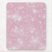 Sanftes Pastellrosa Funkelnde Sternen Schimmer Gla Mousepad (Vorne)