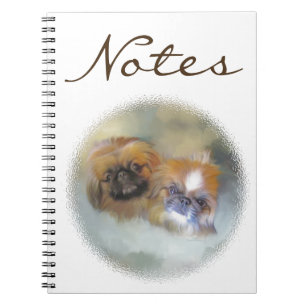Sanftes Pekingese-Duo Notizblock