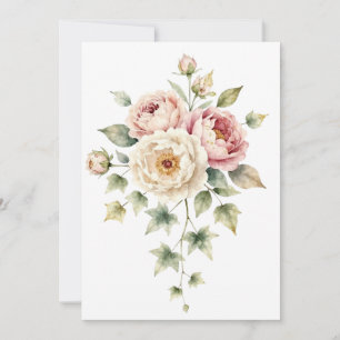 Sanftes Pfingstrosenbouquet Wasserfarben Eleganz Einladung