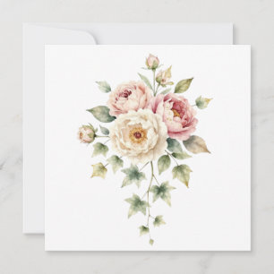 Sanftes Pfingstrosenbouquet Wasserfarben Eleganz Save The Date