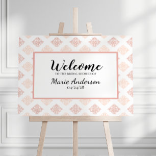 Sanftes Pfirsich-Rosa-Damaskus-Poster Poster