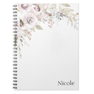 Sanftes Rosa Aquarell Elegante Florale Glamour-Ein Notizblock