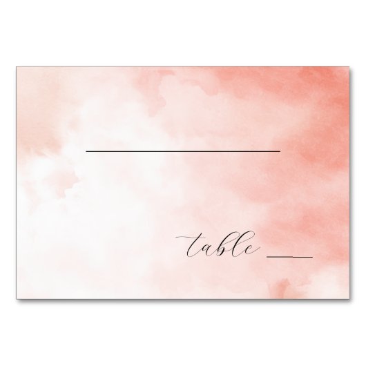 Sanftes Rosa Aquarell Tischnummer (Vorderseite)