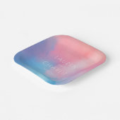 Sanftes Rosa Blau Aquarell Pappteller (Gewinkelt)