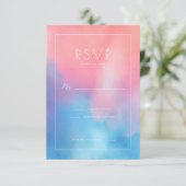 Sanftes Rosa Blau Gradient RSVP Karte (Stehend Vorderseite)