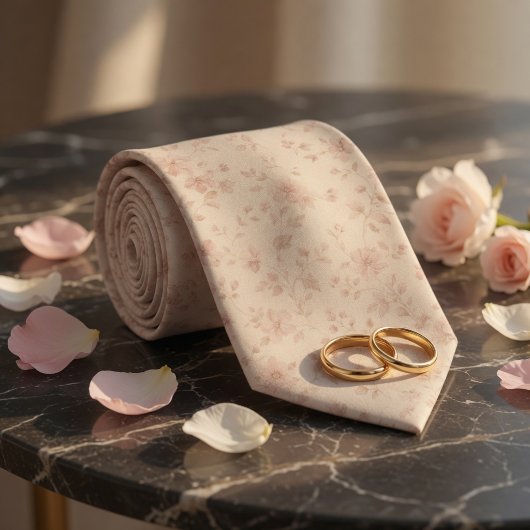 Sanftes Rosa-Blütenmuster Krawatte