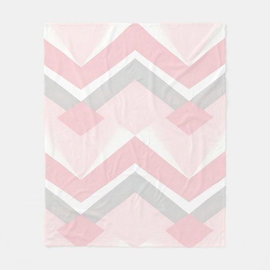 Sanftes Rosa Chevron Geometrisch Fleecedecke (Vorderseite)