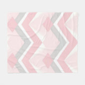 Sanftes Rosa Chevron Geometrisch Fleecedecke (Vorderseite (Horizontal))