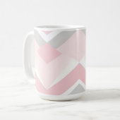 Sanftes Rosa Chevron Geometrisch Kaffeetasse (Vorderseite Links)