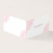 Sanftes rosa Eck-Mandala Visitenkarten (Vorderseite)