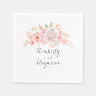 Sanftes Rosa Florales Elegant Serviette
