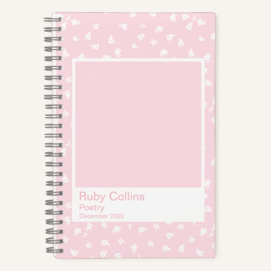 Sanftes Rosa Florales Minimal Ditsy Notizblock (Vorderseite)