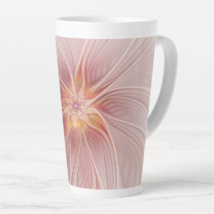 Sanftes rosa florales Traum-Abstract-Fraktal-Kunst Milchtasse