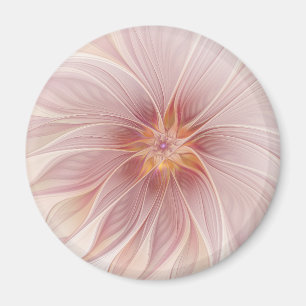 Sanftes rosa florales Traum-Abstraktes Fraktal-Kun Magnet