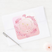 Sanftes Rosa Frühlingsblühen Quadratischer Aufkleber (Umschlag)