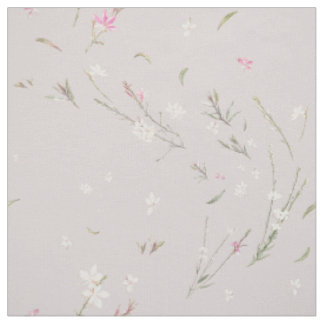 Sanftes Rosa Gaura-Aquarell-Blumenmuster Stoff