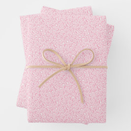 Sanftes Rosa Leopard Geschenkpapier Set