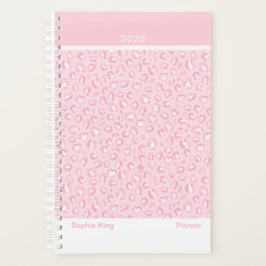 Sanftes Rosa Leopard Modern Planer (Vorderseite)