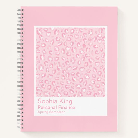 Sanftes Rosa Leopardenmuster Notizblock (Vorderseite)
