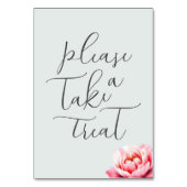 Sanftes Rosa Minimalistisches Geschenk Schild Tischnummer (Rückseite)