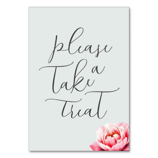 Sanftes Rosa Minimalistisches Geschenk Schild Tischnummer (Vorderseite)