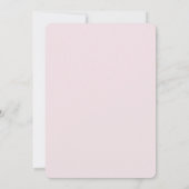 Sanftes Rosa Moderne Elegante Minimalistin Einladung (Rückseite)
