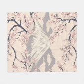 Sanftes Rosa Sakura Mount Fuji Szenenmuster Fleecedecke (Vorderseite (Horizontal))