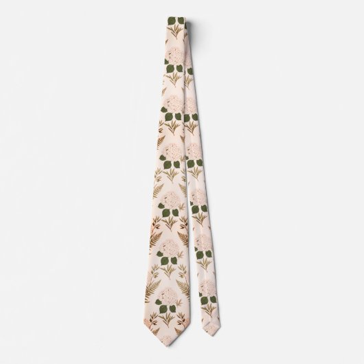 Sanftes Rosa & Salbei Botanisch Krawatte (Vorderseite)