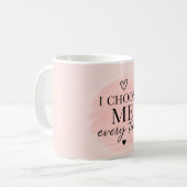 Sanftes Rosa Selbstliebe-Ästhetik Kaffeetasse (Vorderseite Links)