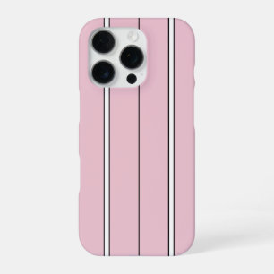 Sanftes Rosa Vertikalstreifenmuster Minimal iPhone 16 Pro Hülle