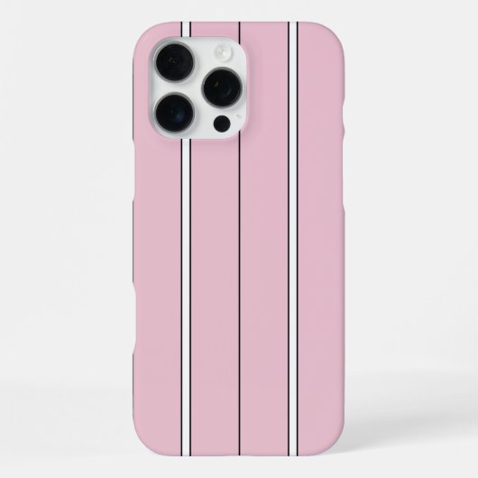 Sanftes Rosa Vertikalstreifenmuster Minimal iPhone Hülle (Rückseite)