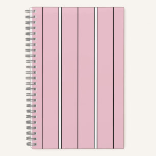 Sanftes Rosa Vertikalstreifenmuster Minimal Notizblock
