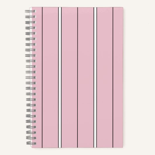 Sanftes Rosa Vertikalstreifenmuster Minimal Notizblock (Vorderseite)