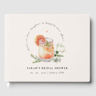Sanftes Rosé Orange Cocktail Brautparty  Gästebuch