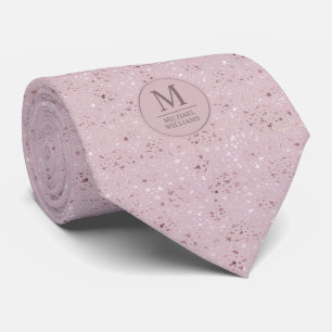 Sanftes Rosé Pastellrosa Goldpunkte Glittermuster Krawatte