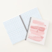 Sanftes Rosé-Wasserfarben-Monogramm-Schriftzug Notizblock (Innenseite)