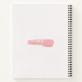 Sanftes Rosé-Wasserfarben-Monogramm-Schriftzug Notizblock (Rückseite)