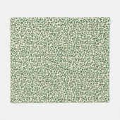 Sanftes Salbeigrün Botanisches Blatt Laubmuster Fleecedecke (Vorderseite (Horizontal))