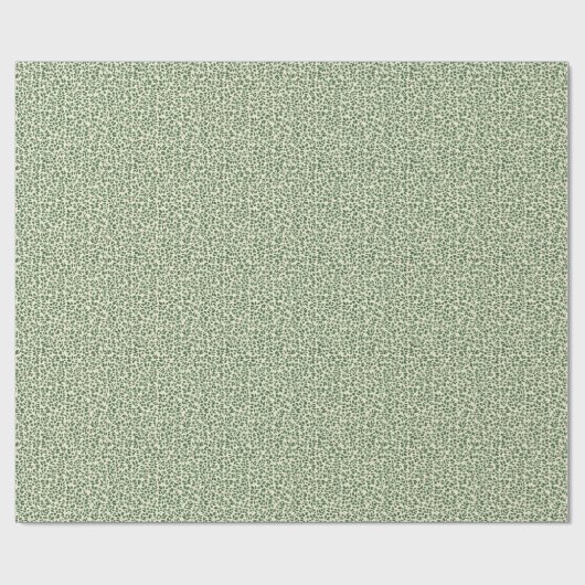 Sanftes Salbeigrün Botanisches Blatt Laubmuster Geschenkpapier (Flach)
