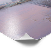 Sanftes Sonnenlicht im Winter über Windmühlen Fotodruck (Ecke)