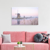 Sanftes Sonnenlicht im Winter über Windmühlen Leinwanddruck (Insitu (Wohnzimmer))