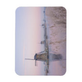 Sanftes Sonnenlicht im Winter über Windmühlen Magnet (Vertikal)